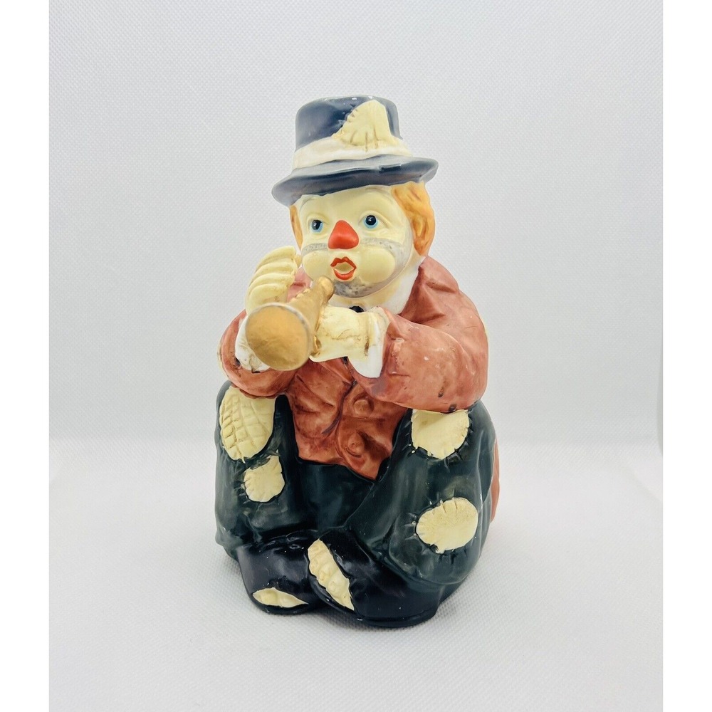 Vintage Clown Music Box 'Memories' Prince Albert Sun Saint Bisque Hobo Porcelain